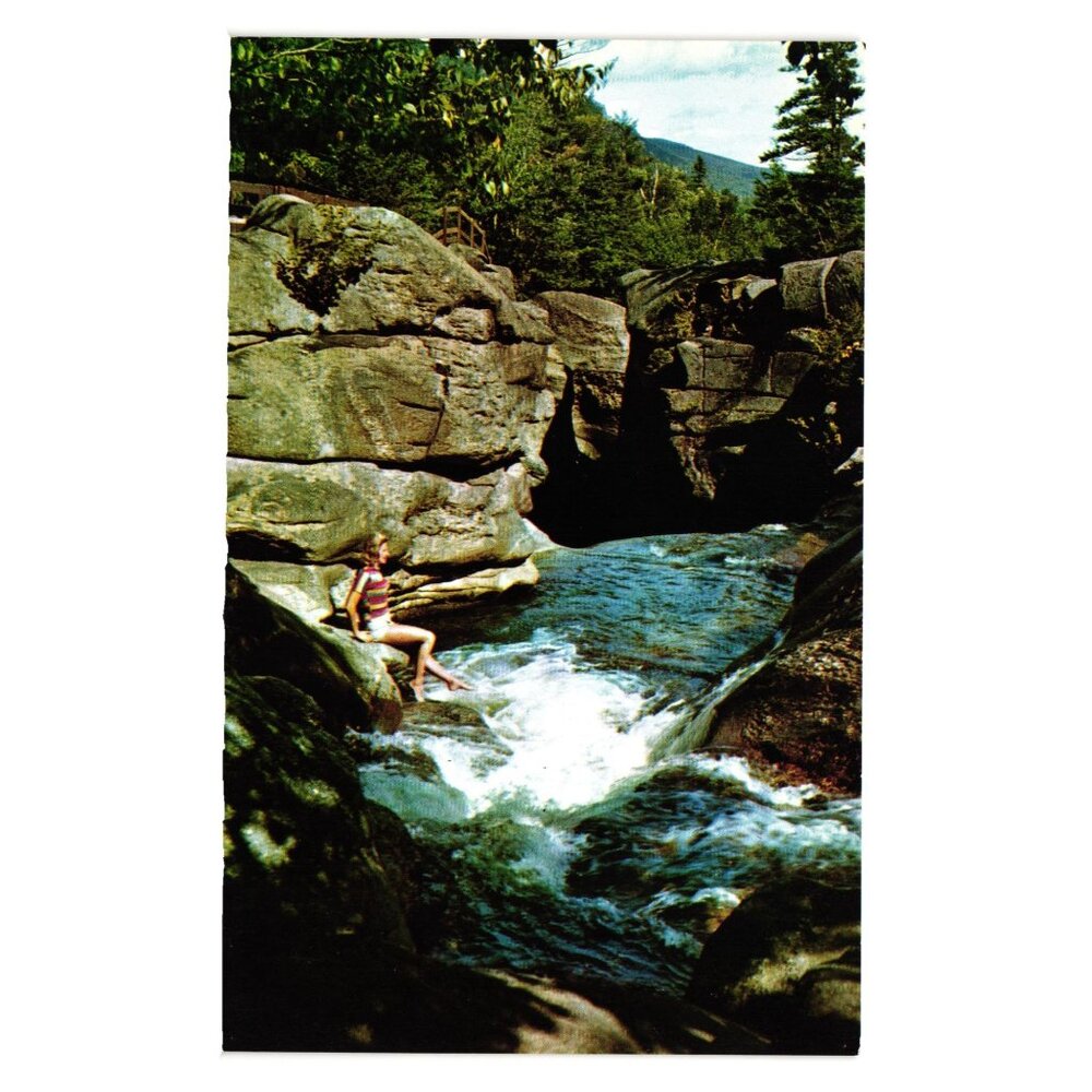 Screw Auger Gorge Grafton Notch Maine Postcard Bromley Co Boston ME1280